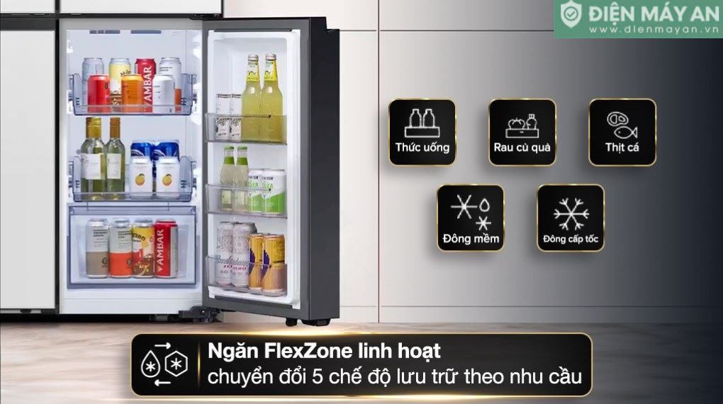 Tủ lạnh Samsung Inverter 636 lít Multi Door Bespoke RF65DB990012SV